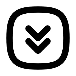 Square Rounded Chevrons Down Line Icon