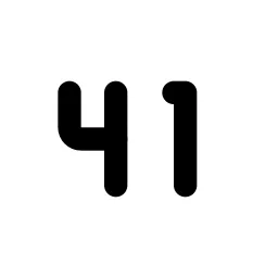Number 41 Small Line Icon