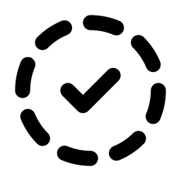 Circle Dashed Check Line Icon