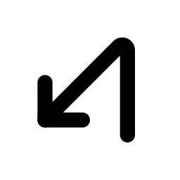 Arrow Sharp Turn Left Line Icon