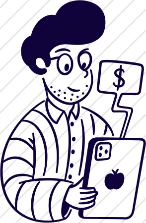 Person with Money on Phone