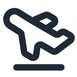Airplane Return Line Icon