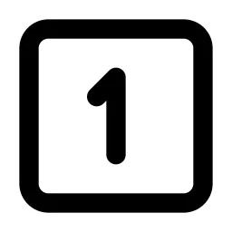 Square Number 1 Line Icon