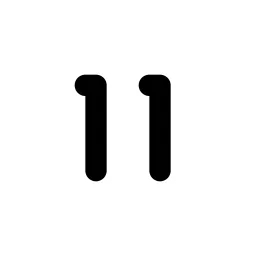 Number 11 Small Line Icon