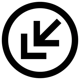 Double Arrow Down Left Circle Icon