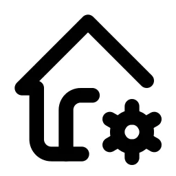 Home Cog Line Icon