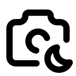 Camera Moon Line Icon
