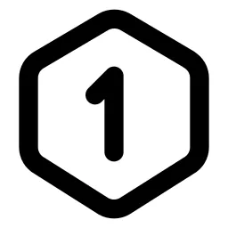 Hexagon Number 1 Line Icon