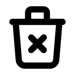 Trash X Line Icon
