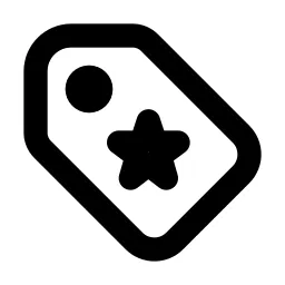 Tag Starred Line Icon