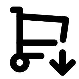 Shopping Cart Down Line Icon