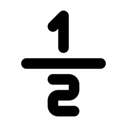 Math 1 Divide 2 Line Icon
