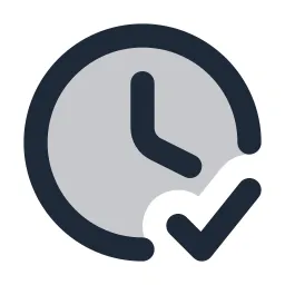 Clock Check Duotone Icon
