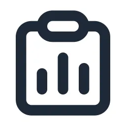 Clipboard Chart Bar Line Icon