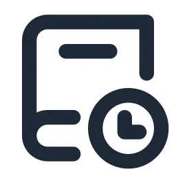 Book Clock Line Icon
