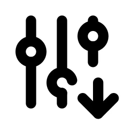 Adjustments Down Line Icon