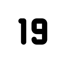 Number 19 Small Line Icon
