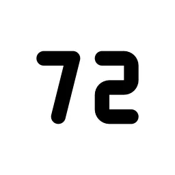 Number 72 Small Line Icon