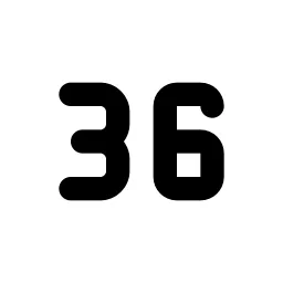 Number 36 Small Line Icon