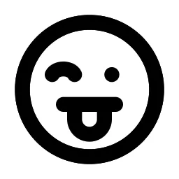 Mood Tongue Wink 2 Line Icon