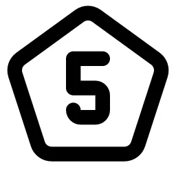 Pentagon Number 5 Line Icon