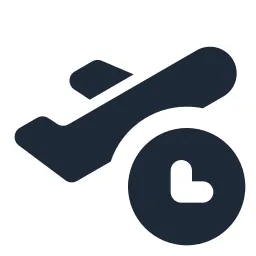 Airplane 2 Clock Solid Icon