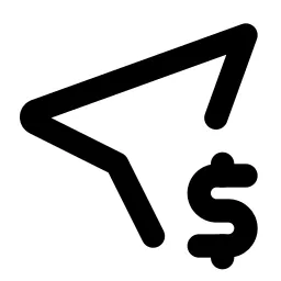Location Dollar Line Icon