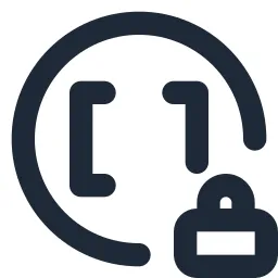 Braces Lock Circle Line Icon
