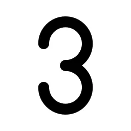 Number 3 Line Icon