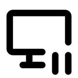Device Desktop Pause Line Icon