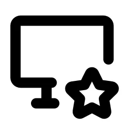 Device Desktop Star Line Icon