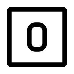 Number 0 Square Icon