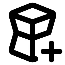 Irregular Polyhedron Plus Line Icon