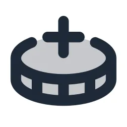 Coin 2 Plus Duotone Icon