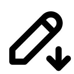 Pencil Down Line Icon