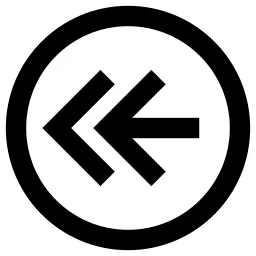 Double Arrow Left Circle Icon