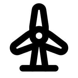 Building Wind Turbine Line Icon
