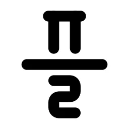 Math Pi Divide 2 Line Icon