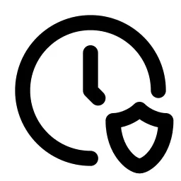 Clock Shield Line Icon