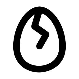 Egg Cracked Line Icon