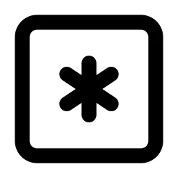 Square Asterisk Line Icon