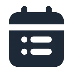 Calendar Bullet List Solid Icon