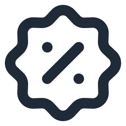 Discount Badge Line Icon