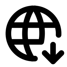 World Down Line Icon