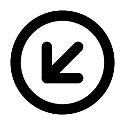Circle Arrow Down Left Line Icon