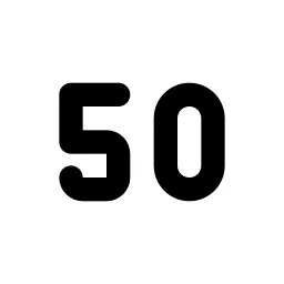 Number 50 Small Line Icon