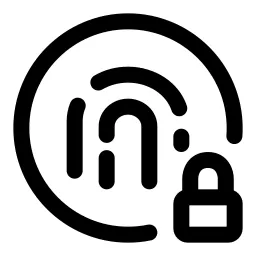 Fingerprint Lock Circle Icon