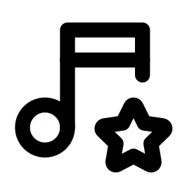 Music Star Line Icon