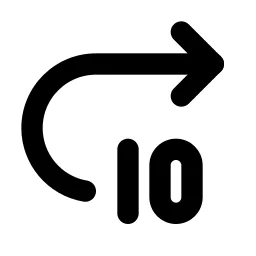 Rewind Forward 10 Line Icon