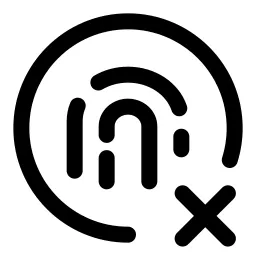Fingerprint Xmark Circle Icon